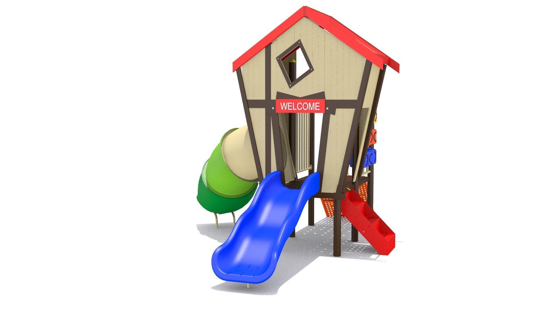 Playground Playhouse Low-poly 3D model_6