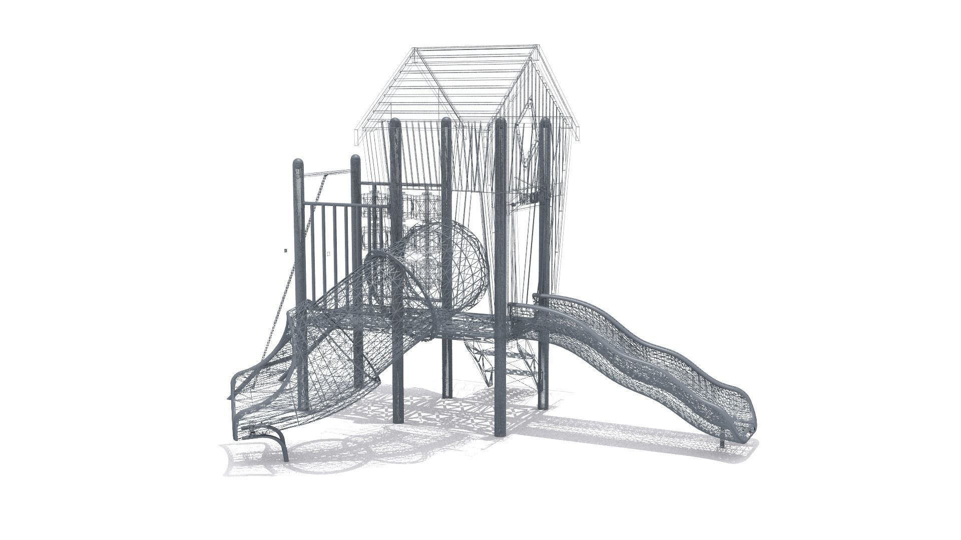 Playground Playhouse Low-poly 3D model_10
