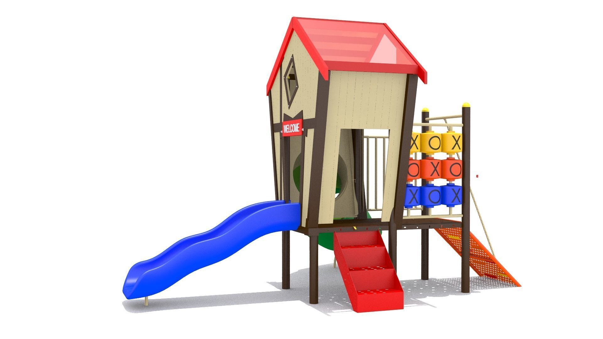 Playground Playhouse Low-poly 3D model_3