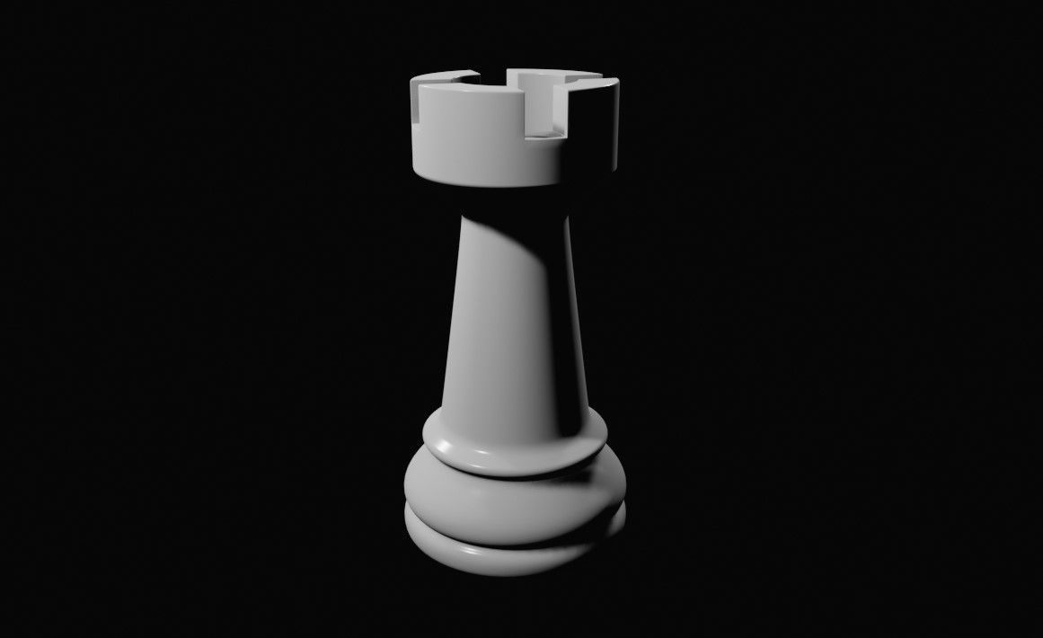 Tower Chess Game Piece - Torre Jogo de Xadrez 3D model_2