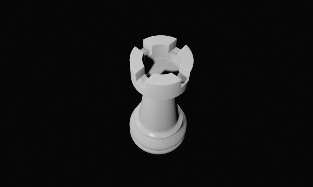 Tower Chess Game Piece - Torre Jogo de Xadrez 3D model_19