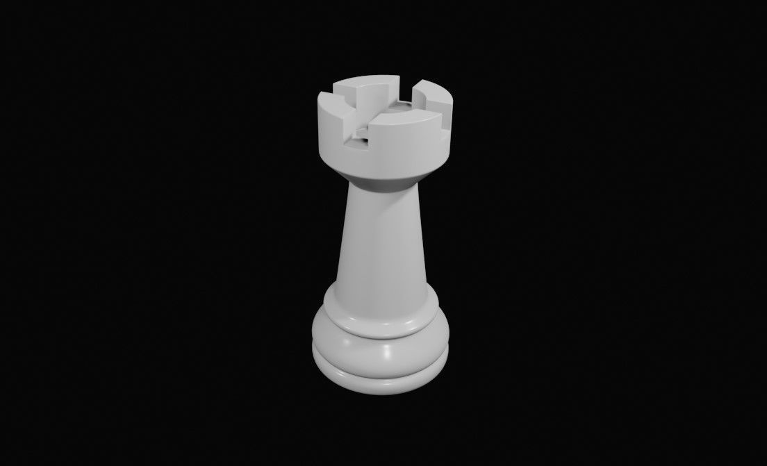 Tower Chess Game Piece - Torre Jogo de Xadrez 3D model_1