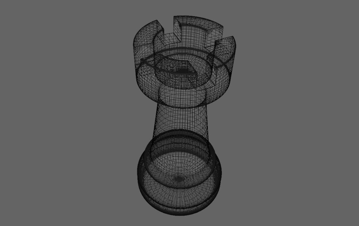 Tower Chess Game Piece - Torre Jogo de Xadrez 3D model_12