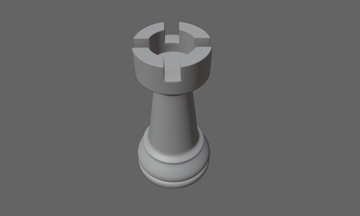 Tower Chess Game Piece - Torre Jogo de Xadrez 3D model_4