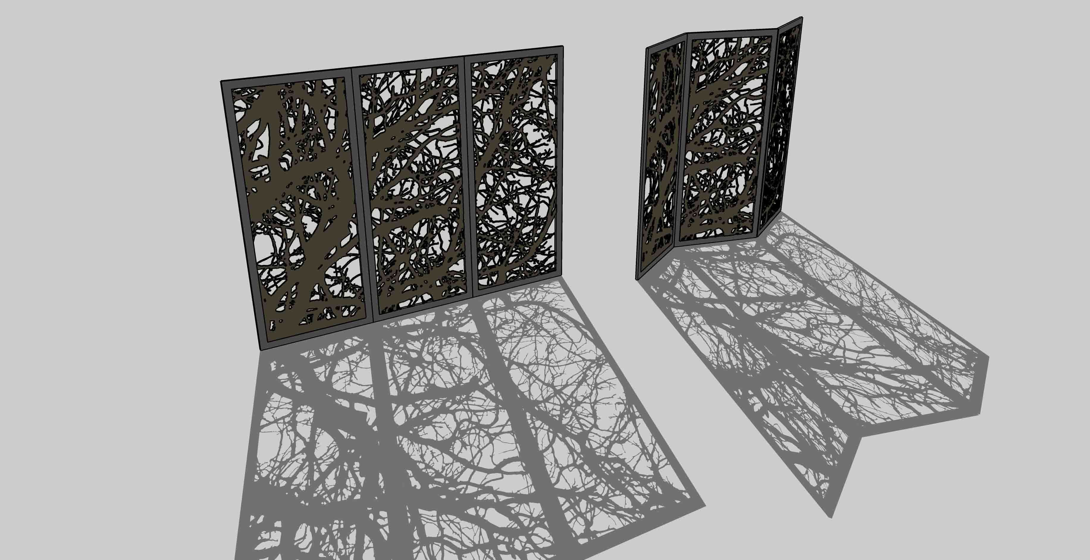 Portable Partition Tree H 280 cm 3D print model_4