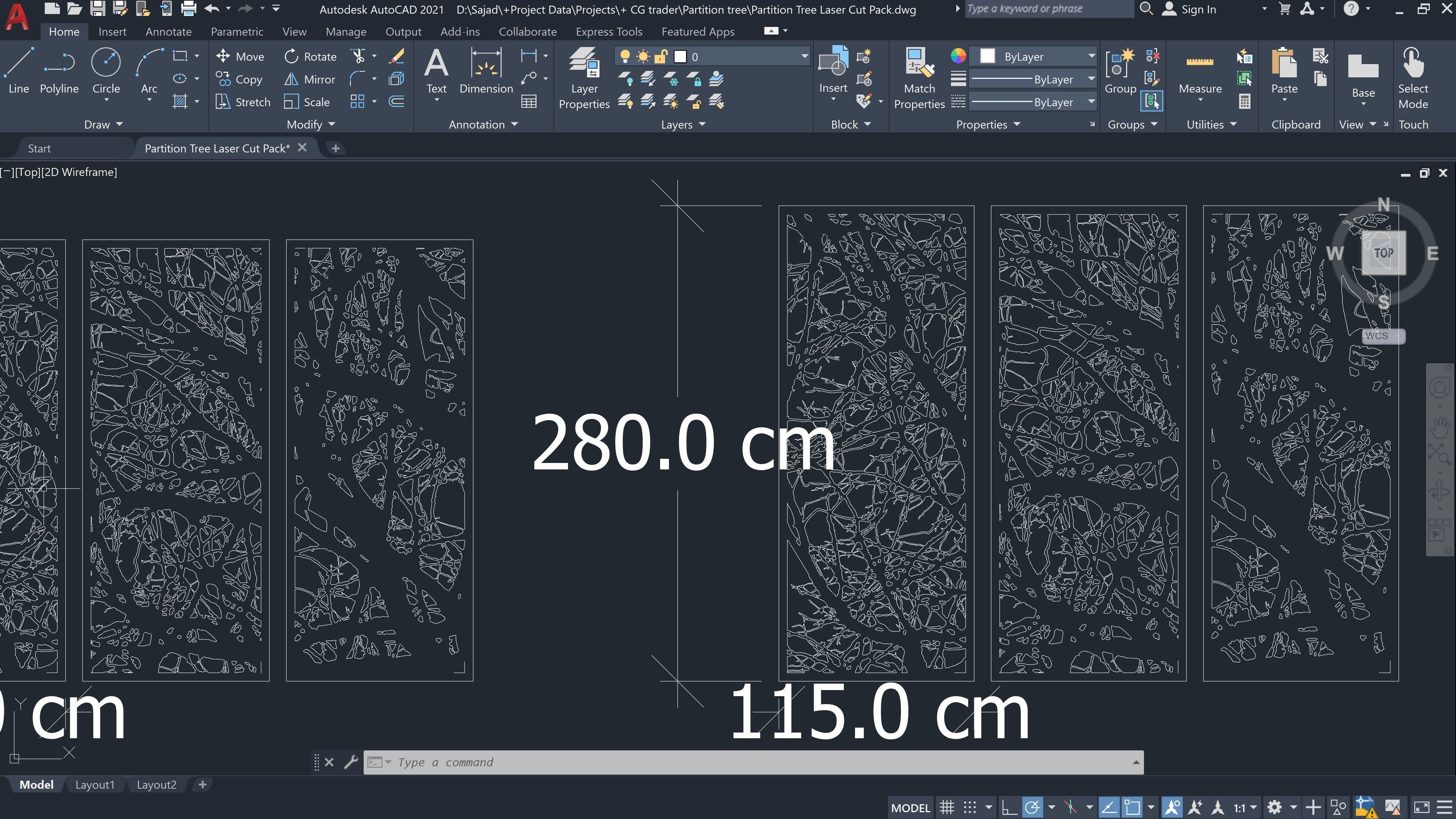 Portable Partition Tree H 280 cm 3D print model_2