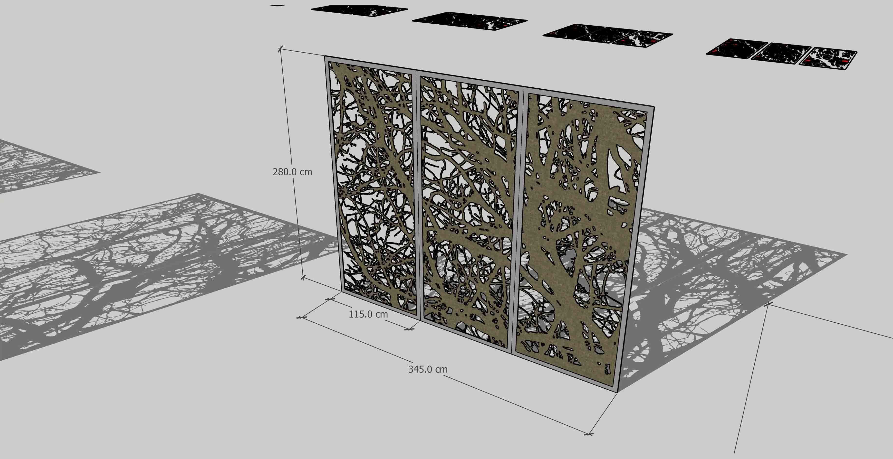 Portable Partition Tree H 280 cm 3D print model_3