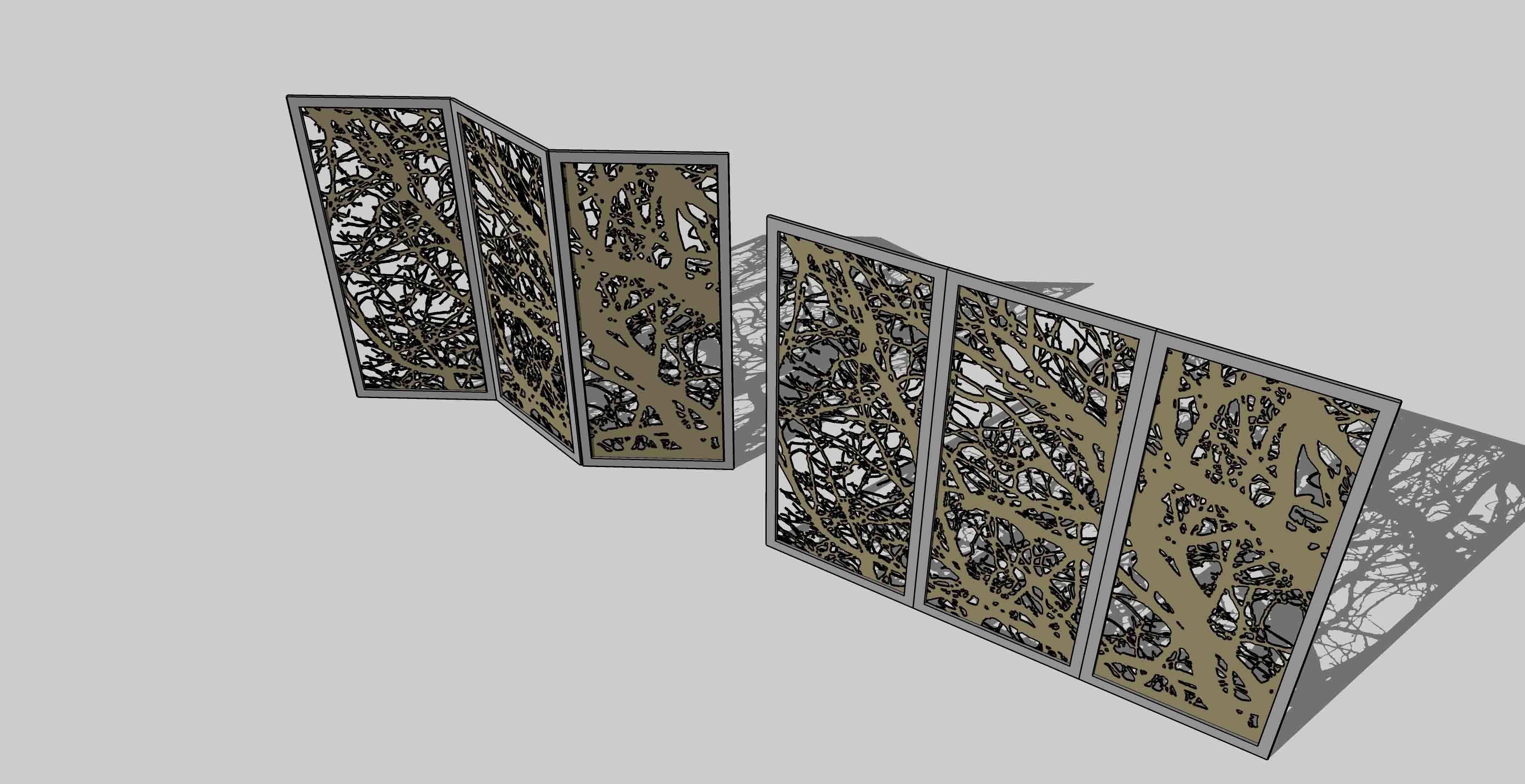 Portable Partition Tree H 280 cm 3D print model_5