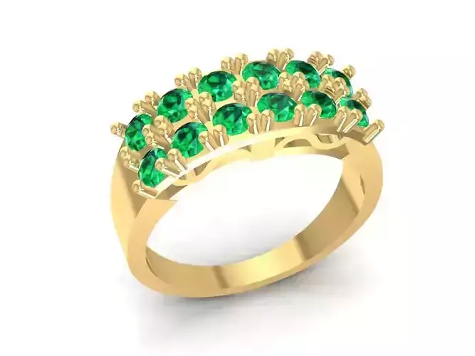 Elegant Sapphire and Emerald Eternity Band Ring for Women  1163
