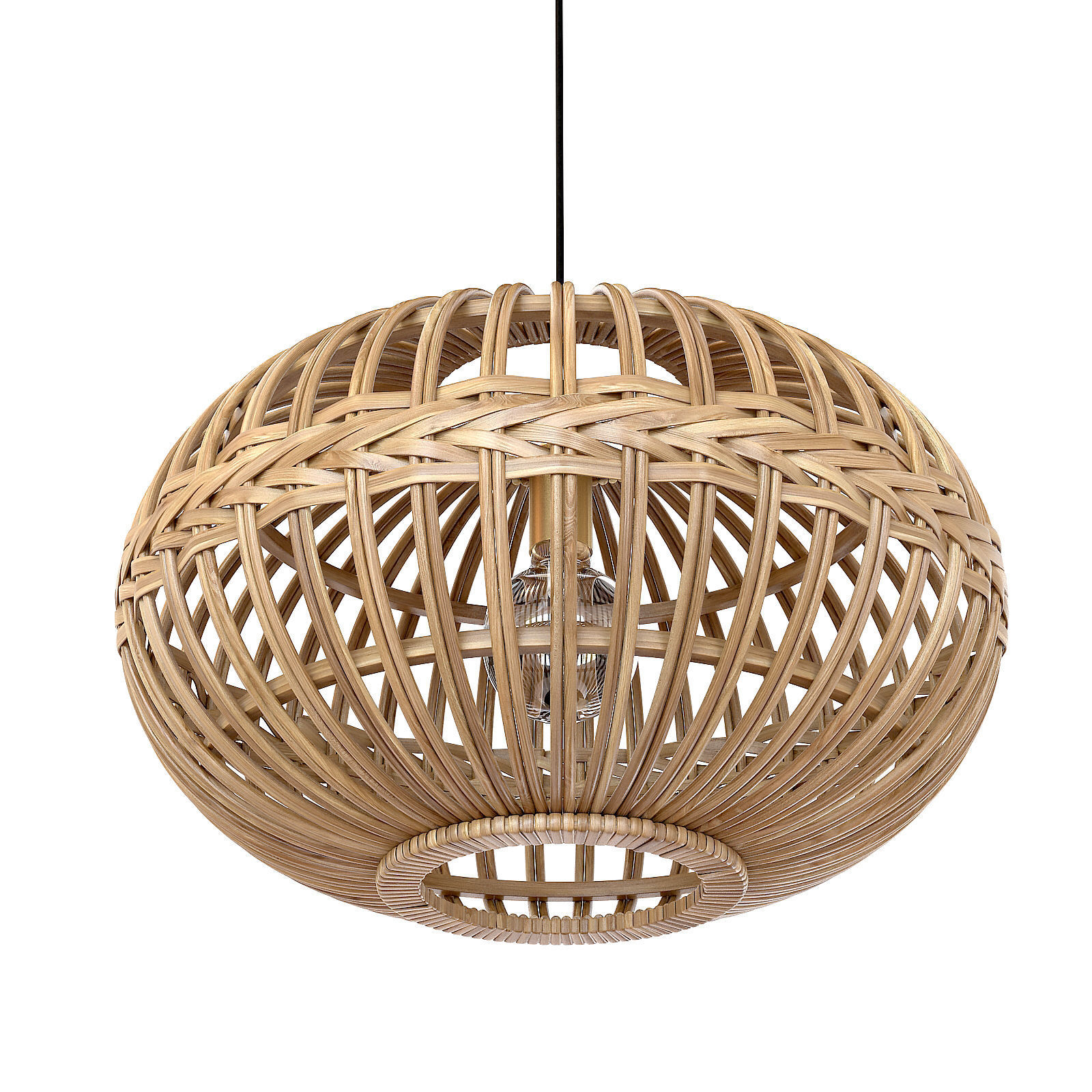 Eglo wicker rattan Hanging lamp 3D model_1