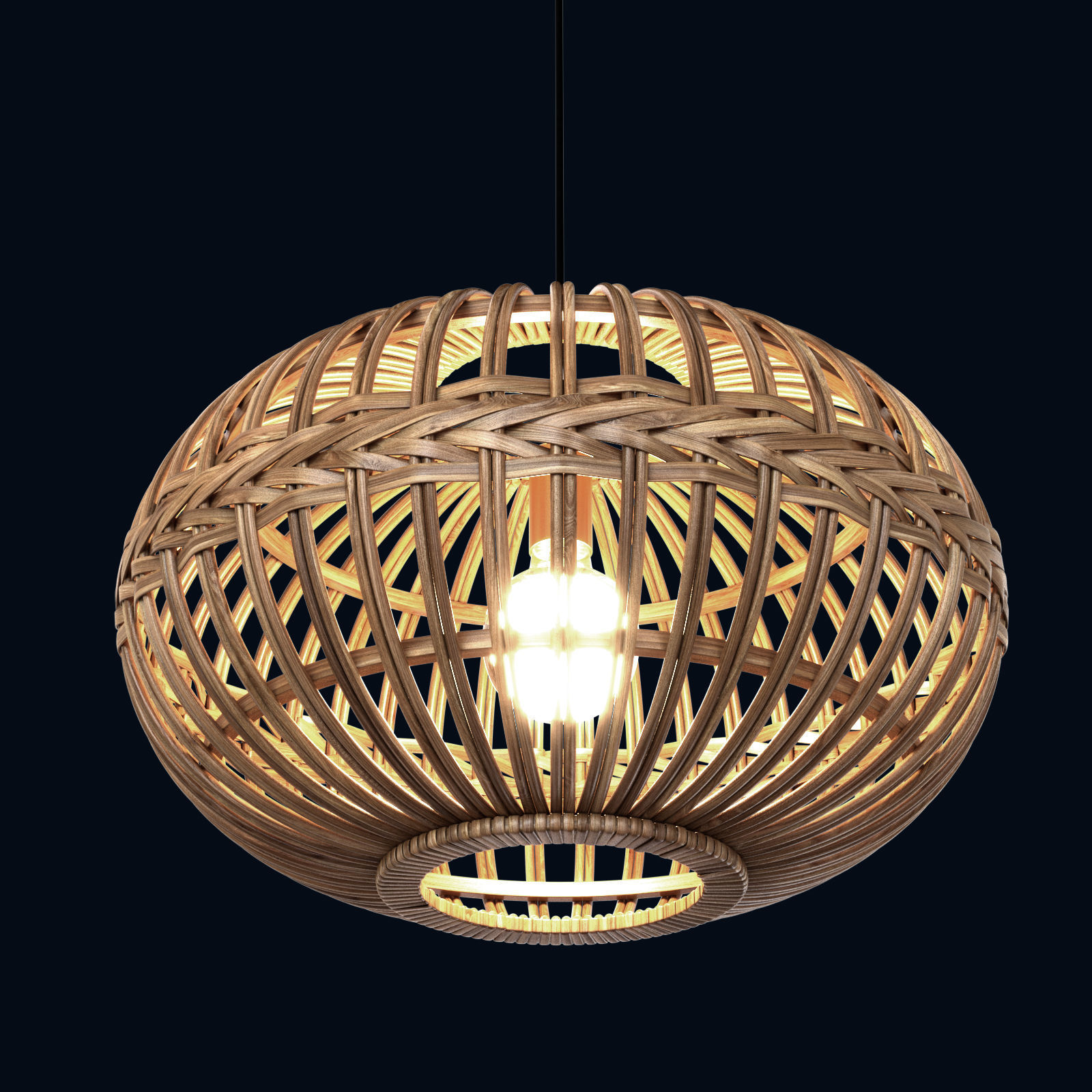 Eglo wicker rattan Hanging lamp 3D model_7
