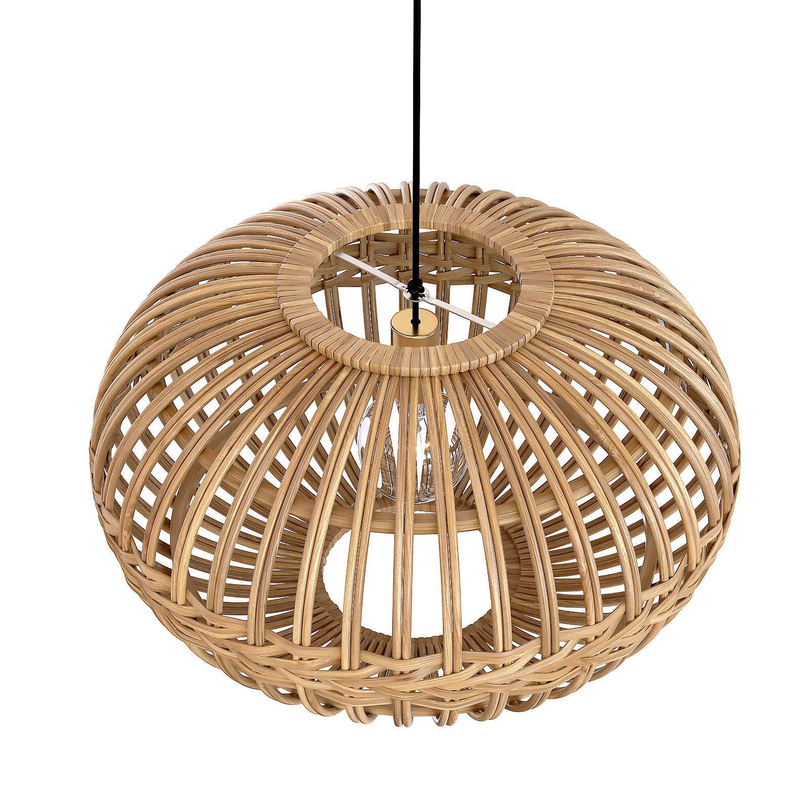 Eglo wicker rattan Hanging lamp 3D model_2