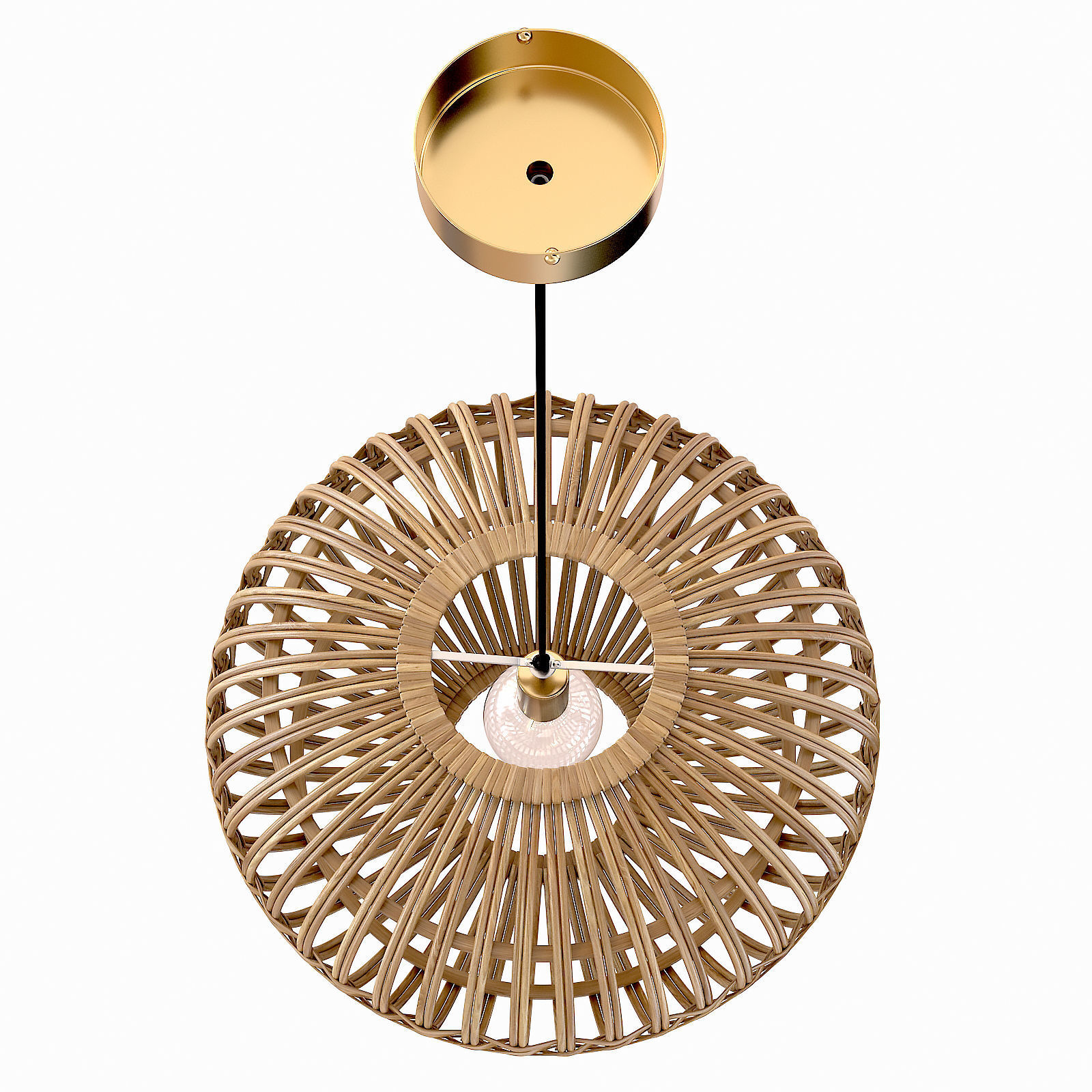 Eglo wicker rattan Hanging lamp 3D model_5