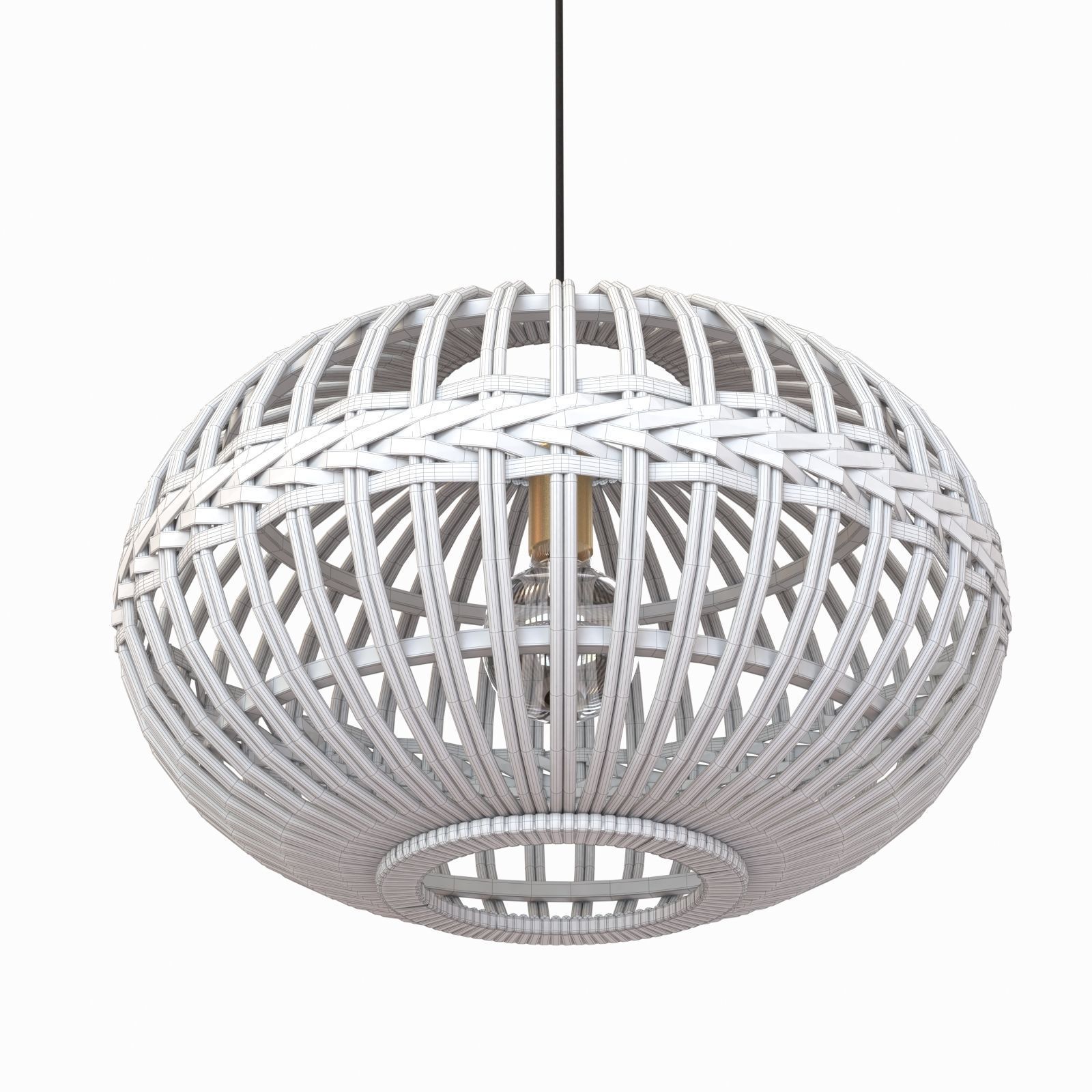 Eglo wicker rattan Hanging lamp 3D model_8