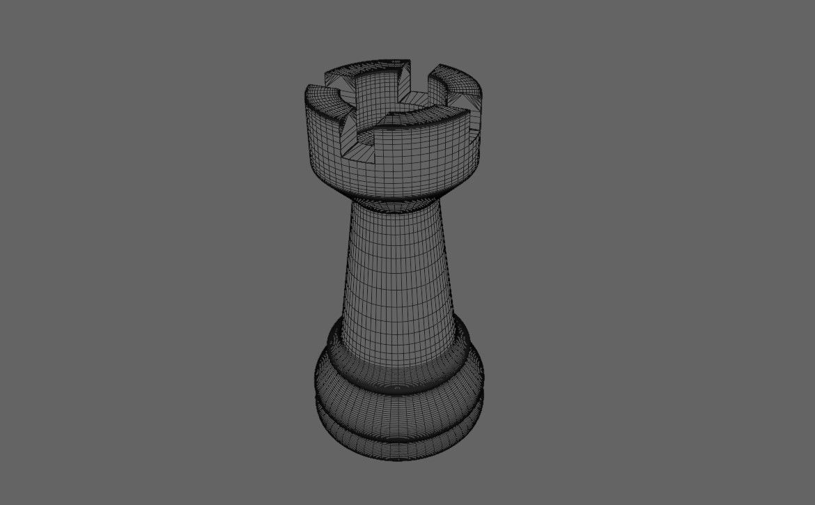 Tower Chess Game Piece - STL Printable 3D print model_9