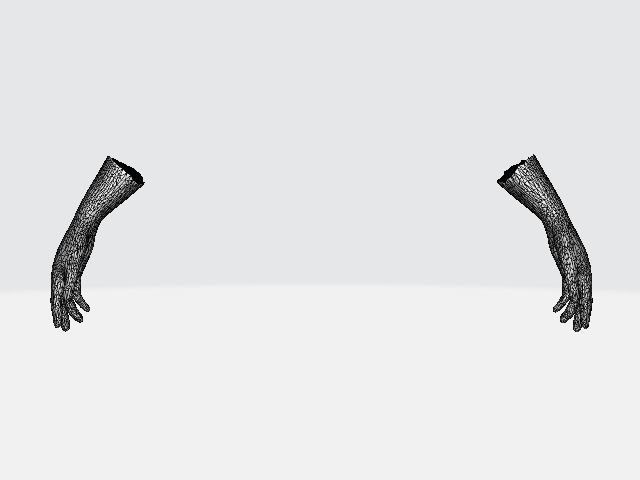 Hands pair of gloves Low-poly 3D model_7