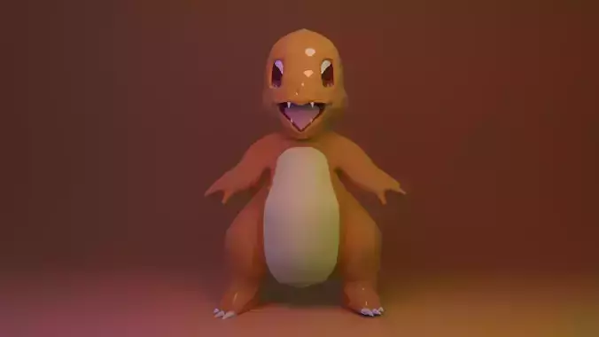 Charmander 3d model pokemon character