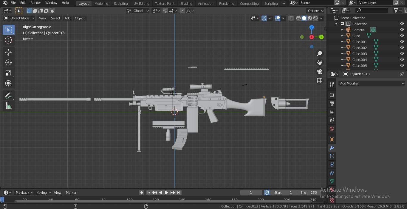 M249 SAW 3D model_22