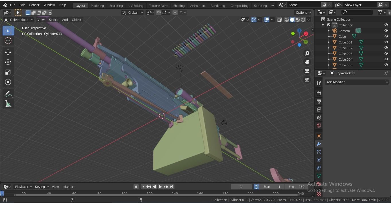 M249 SAW 3D model_14
