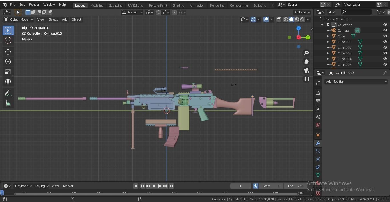 M249 SAW 3D model_21