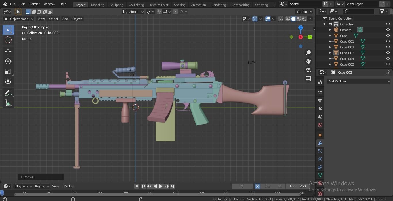 M249 SAW 3D model_23