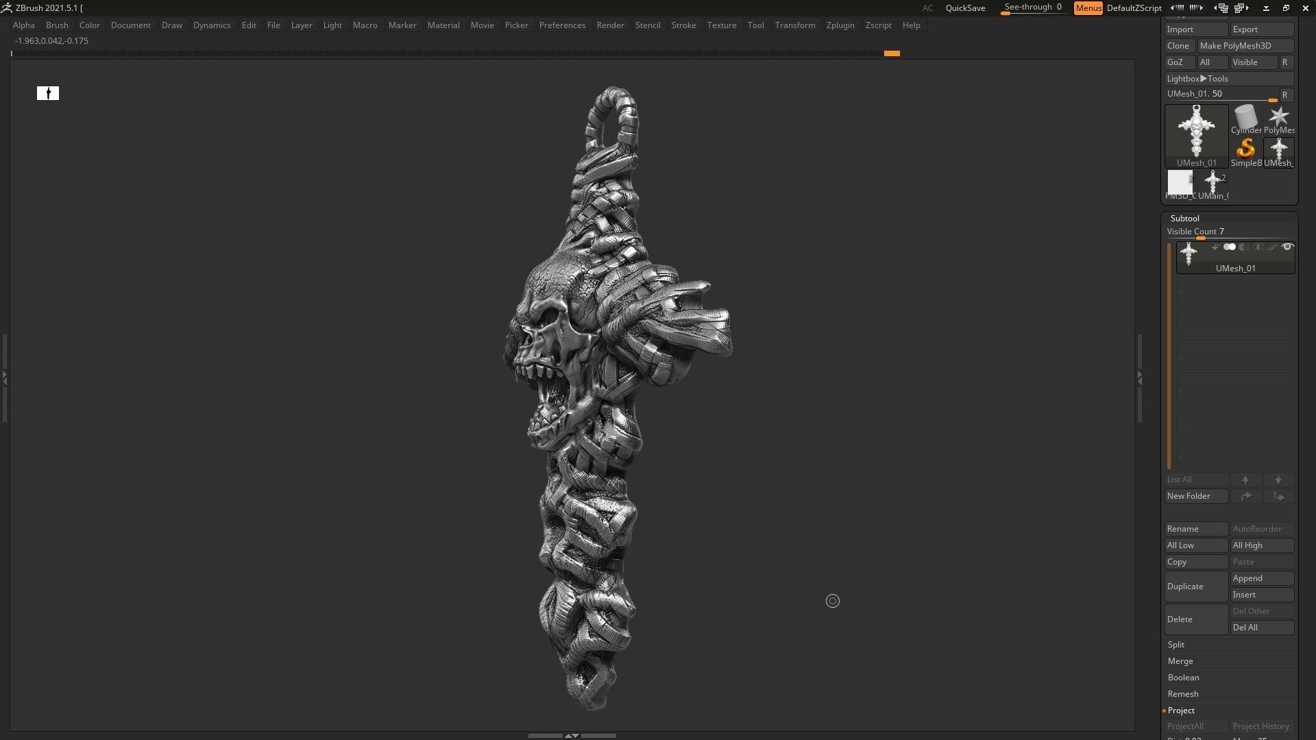 Skull cross Pendant 3d print model 14 3D print model_11