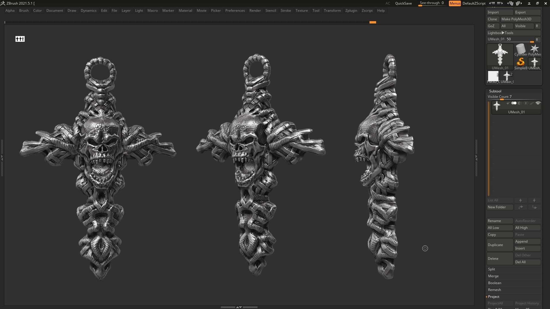 Skull cross Pendant 3d print model 14 3D print model_3