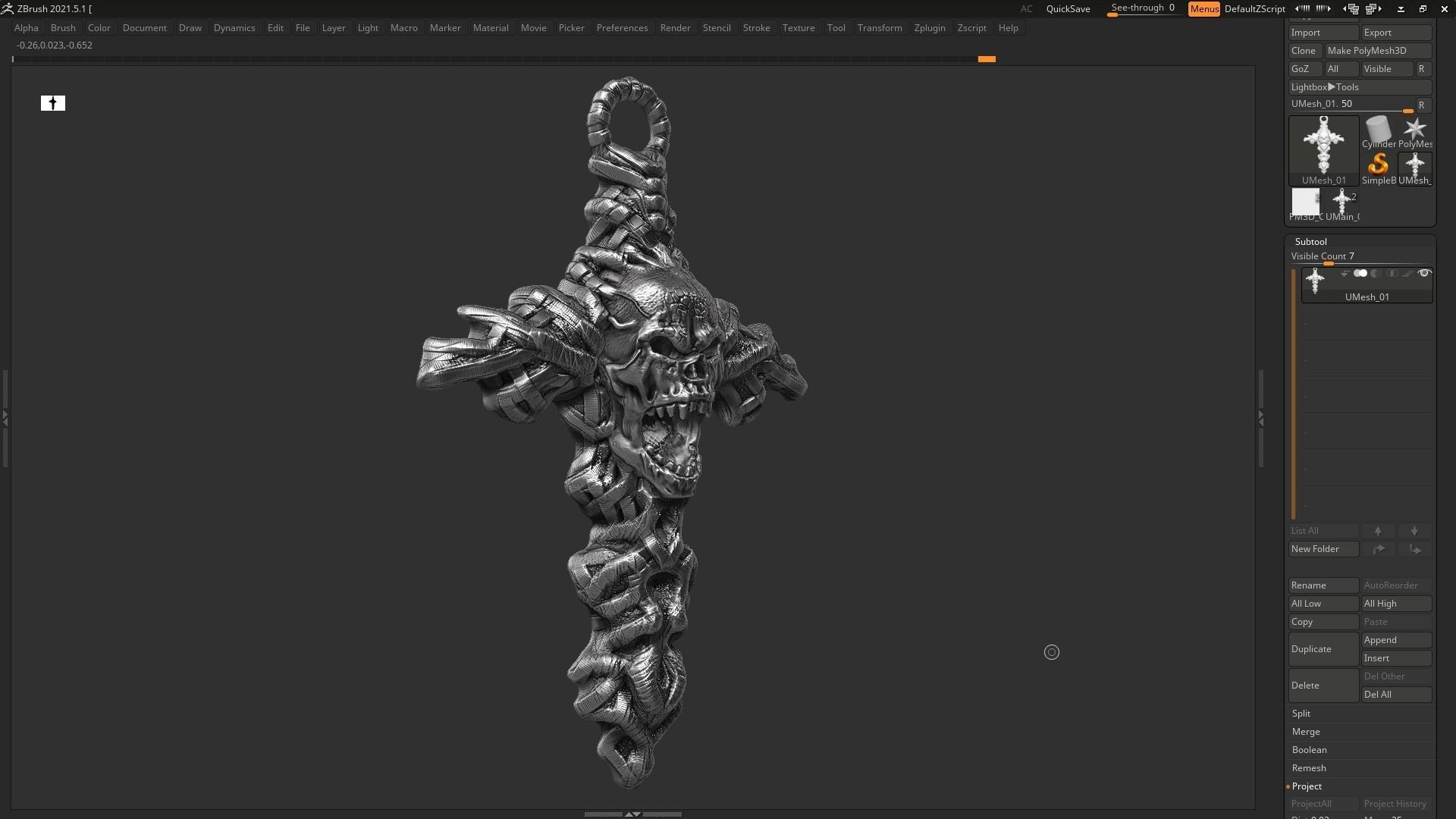 Skull cross Pendant 3d print model 14 3D print model_8