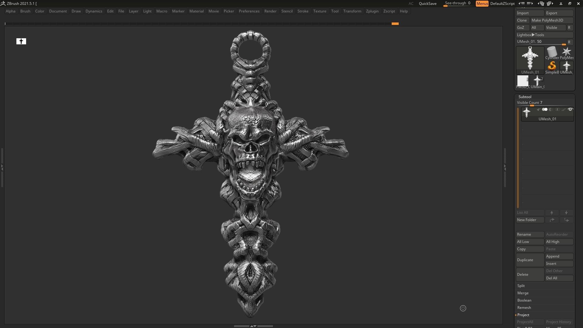 Skull cross Pendant 3d print model 14 3D print model_6