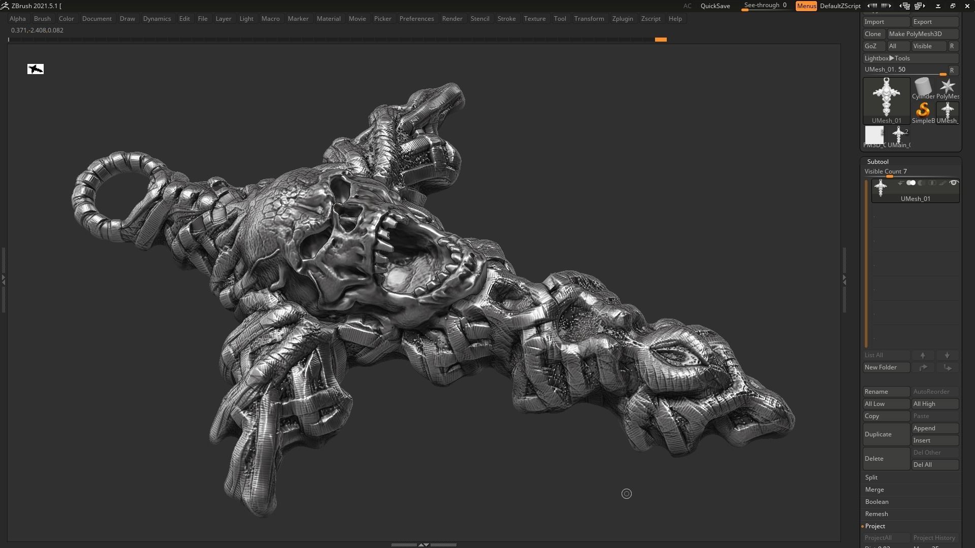 Skull cross Pendant 3d print model 14 3D print model_4