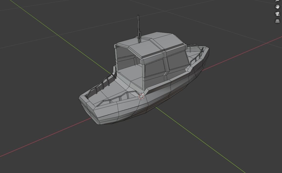 Realistic PBR low poly Cabin Cruiser Low-poly 3D model_7