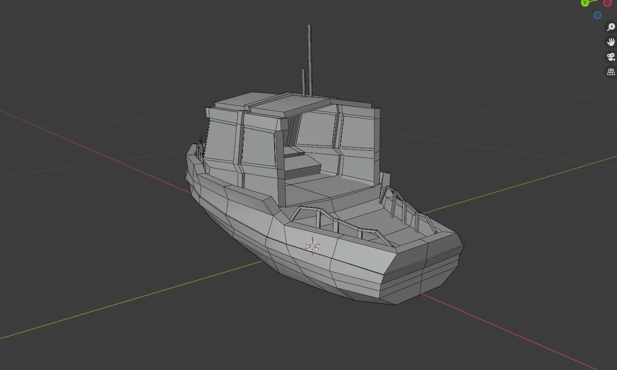 Realistic PBR low poly Cabin Cruiser Low-poly 3D model_8