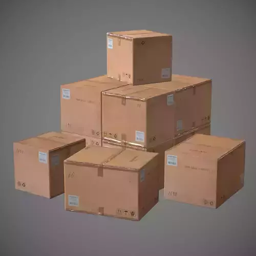 Cardboard Boxes Low-poly 3D model