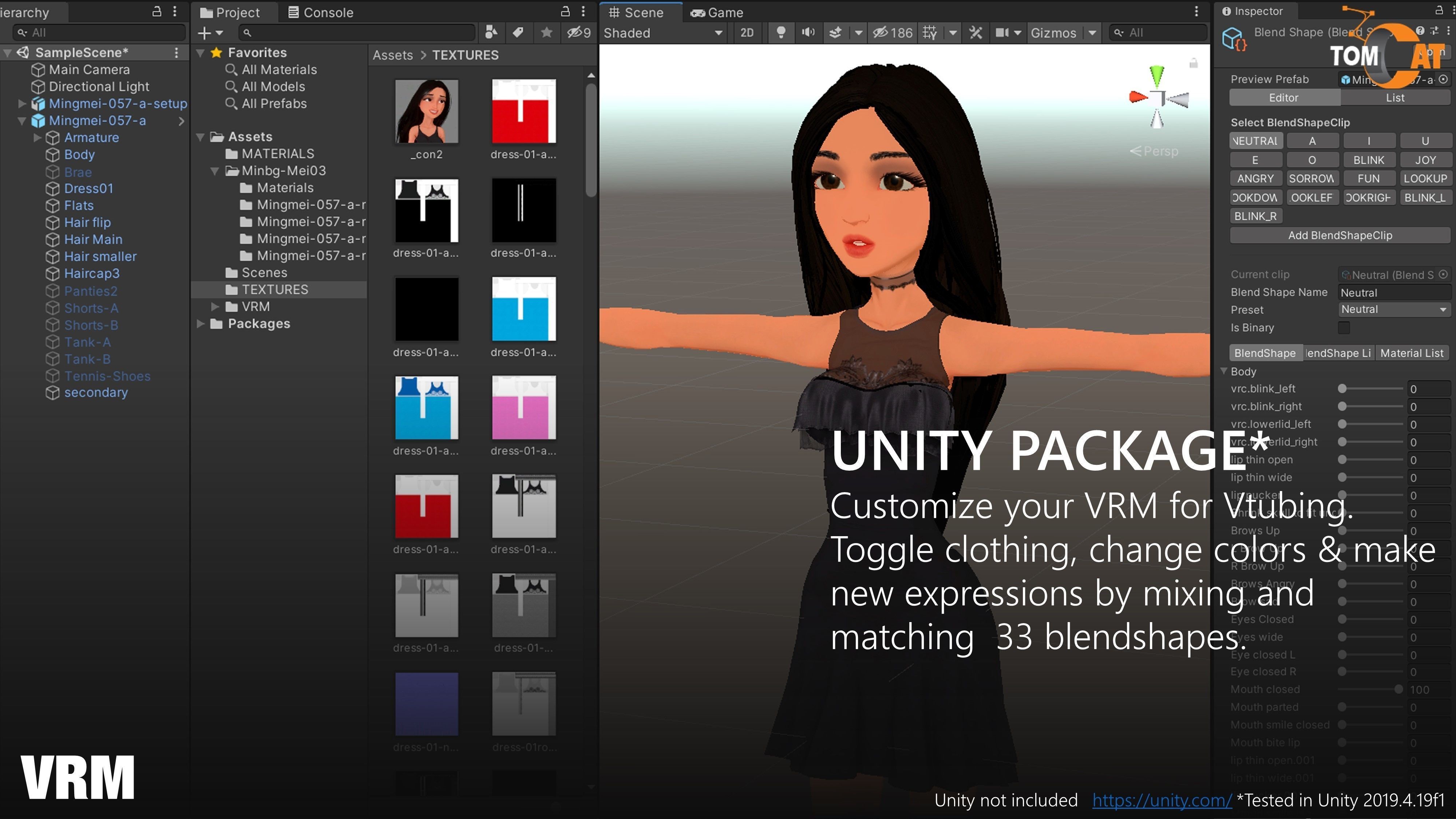 Ming-Mei Rigged Character for Blender and Vtubing  Low-poly 3D model_17