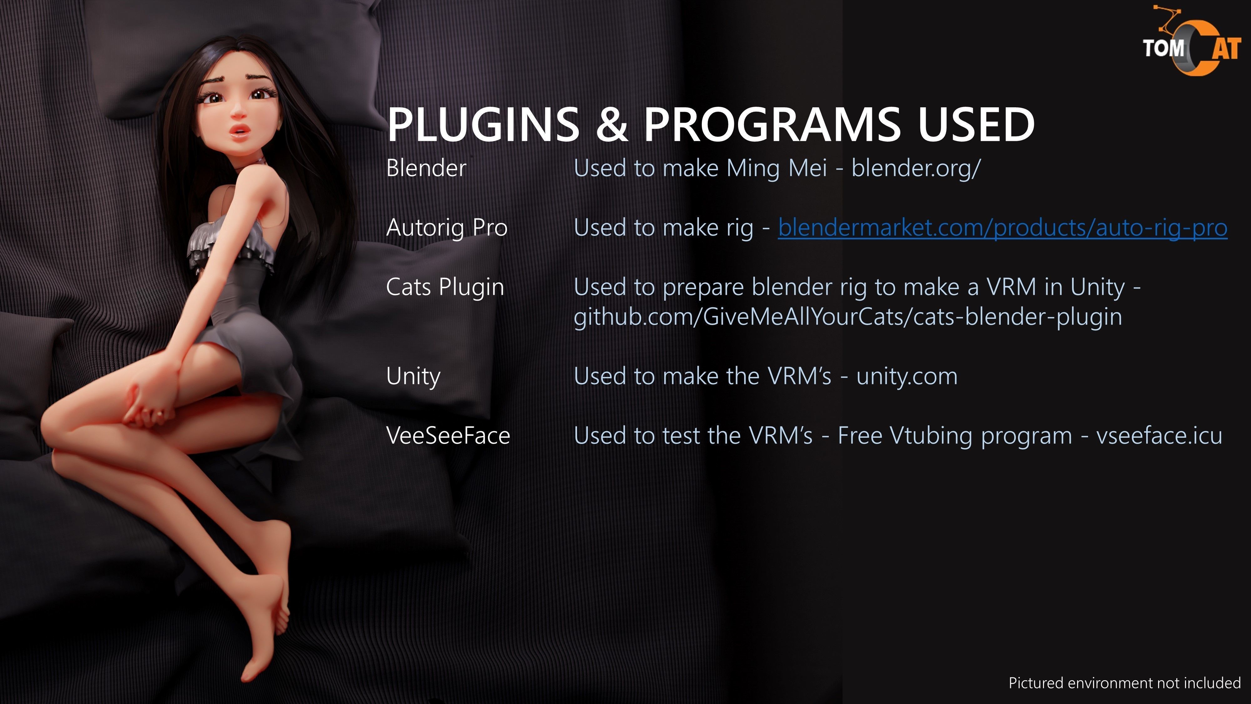 Ming-Mei Rigged Character for Blender and Vtubing  Low-poly 3D model_20