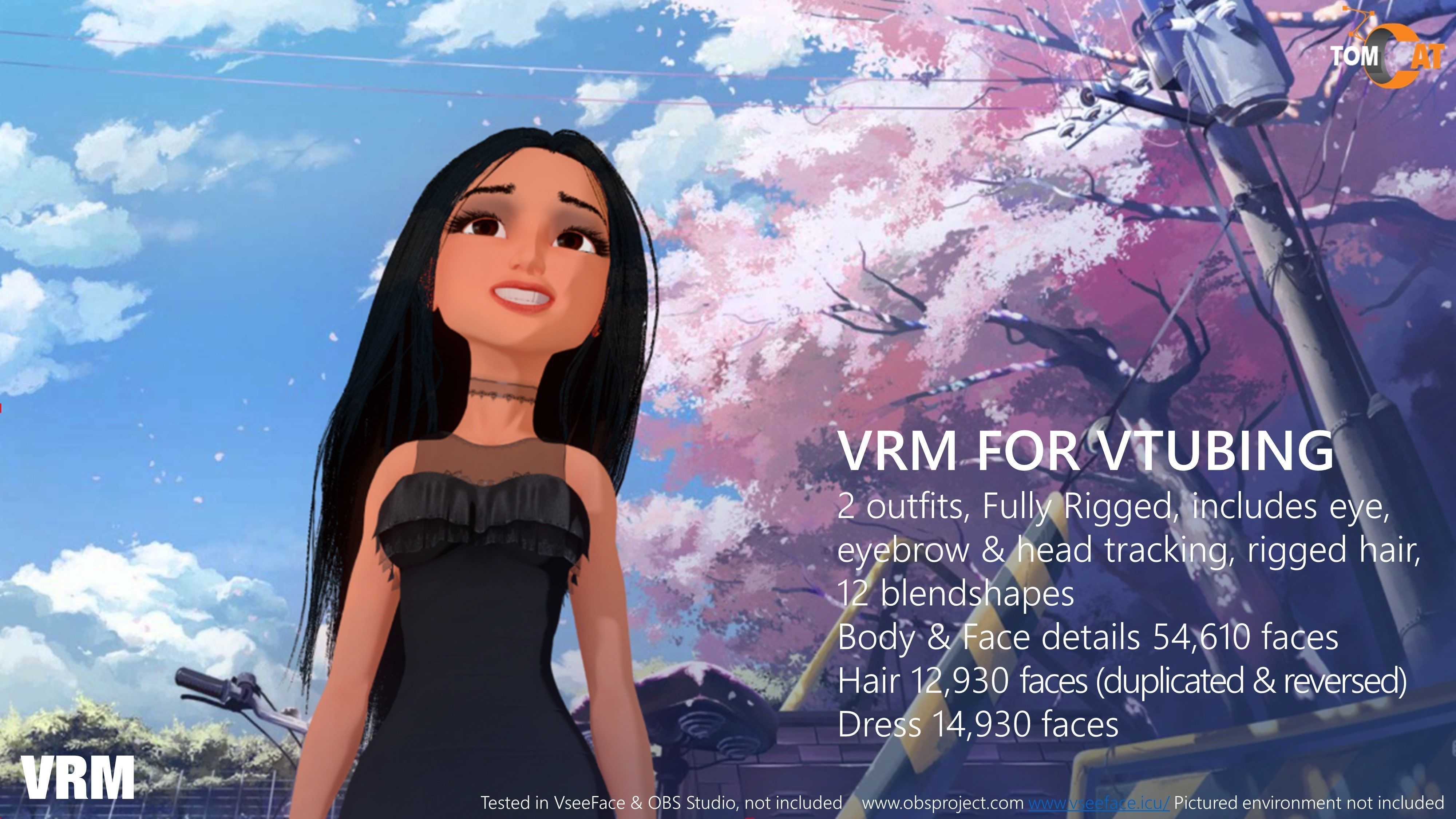 Ming-Mei Rigged Character for Blender and Vtubing  Low-poly 3D model_16