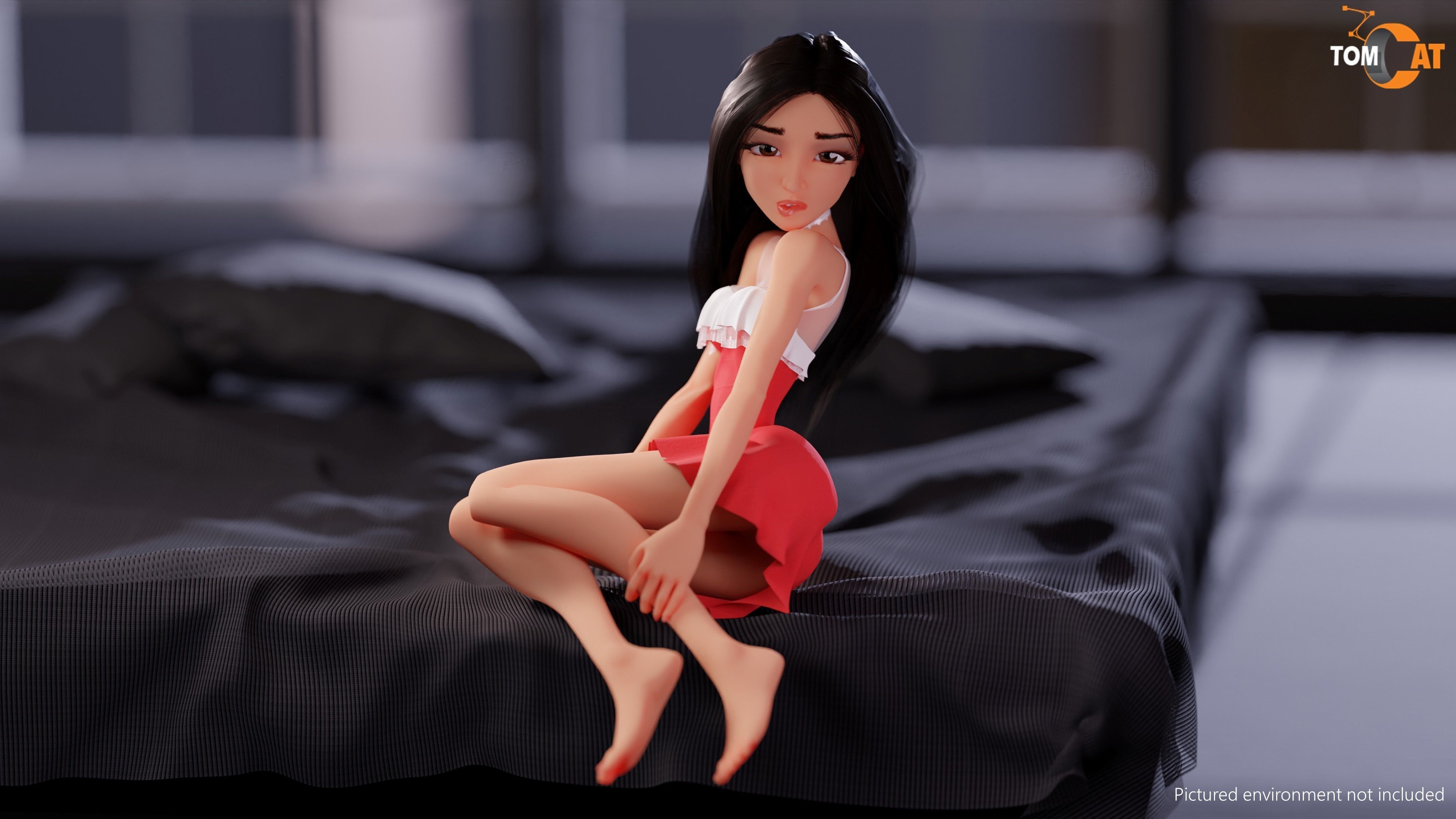 Ming-Mei Rigged Character for Blender and Vtubing  Low-poly 3D model_23