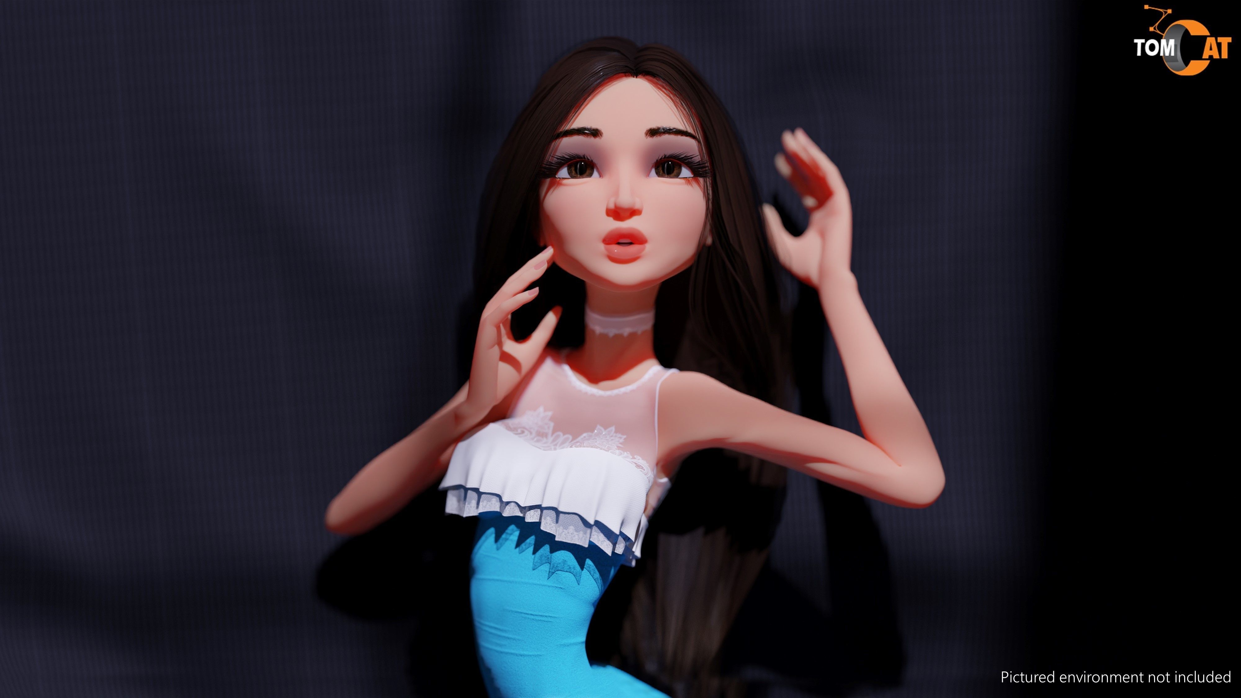 Ming-Mei Rigged Character for Blender and Vtubing  Low-poly 3D model_24