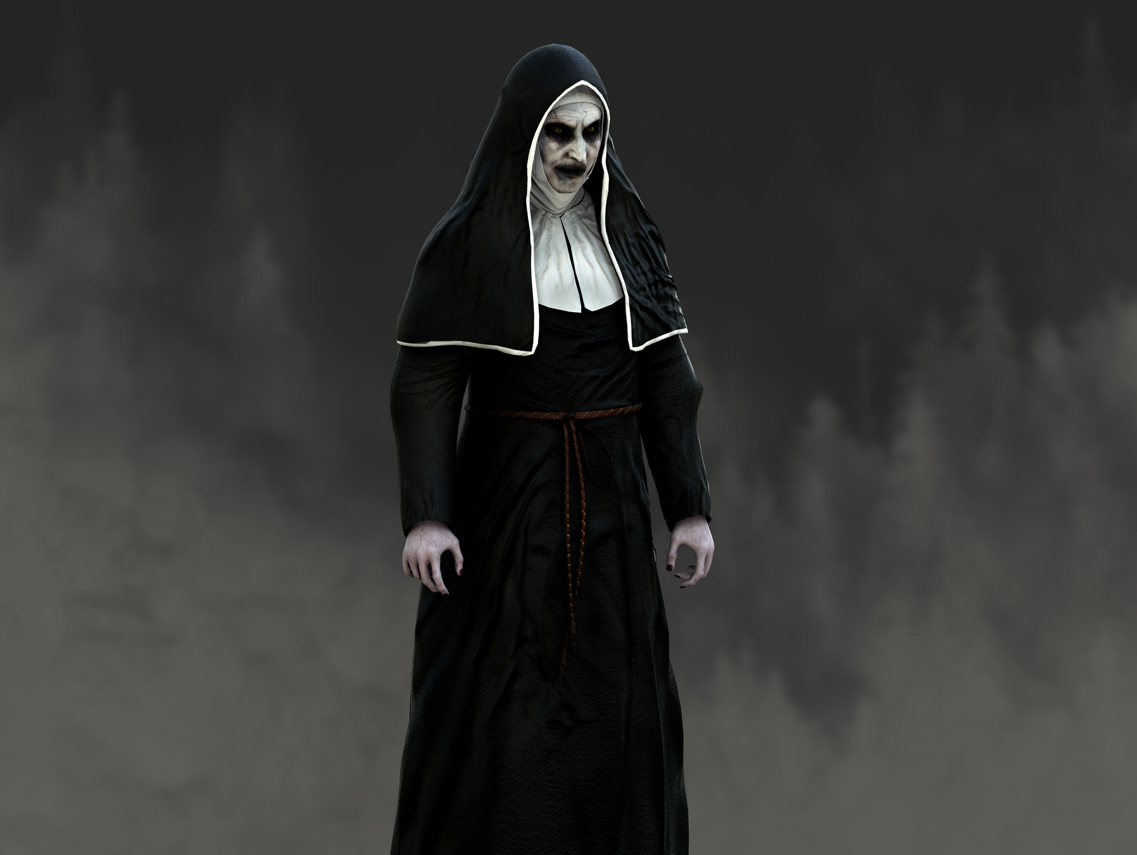 Valak nun Low-poly 3D model_7