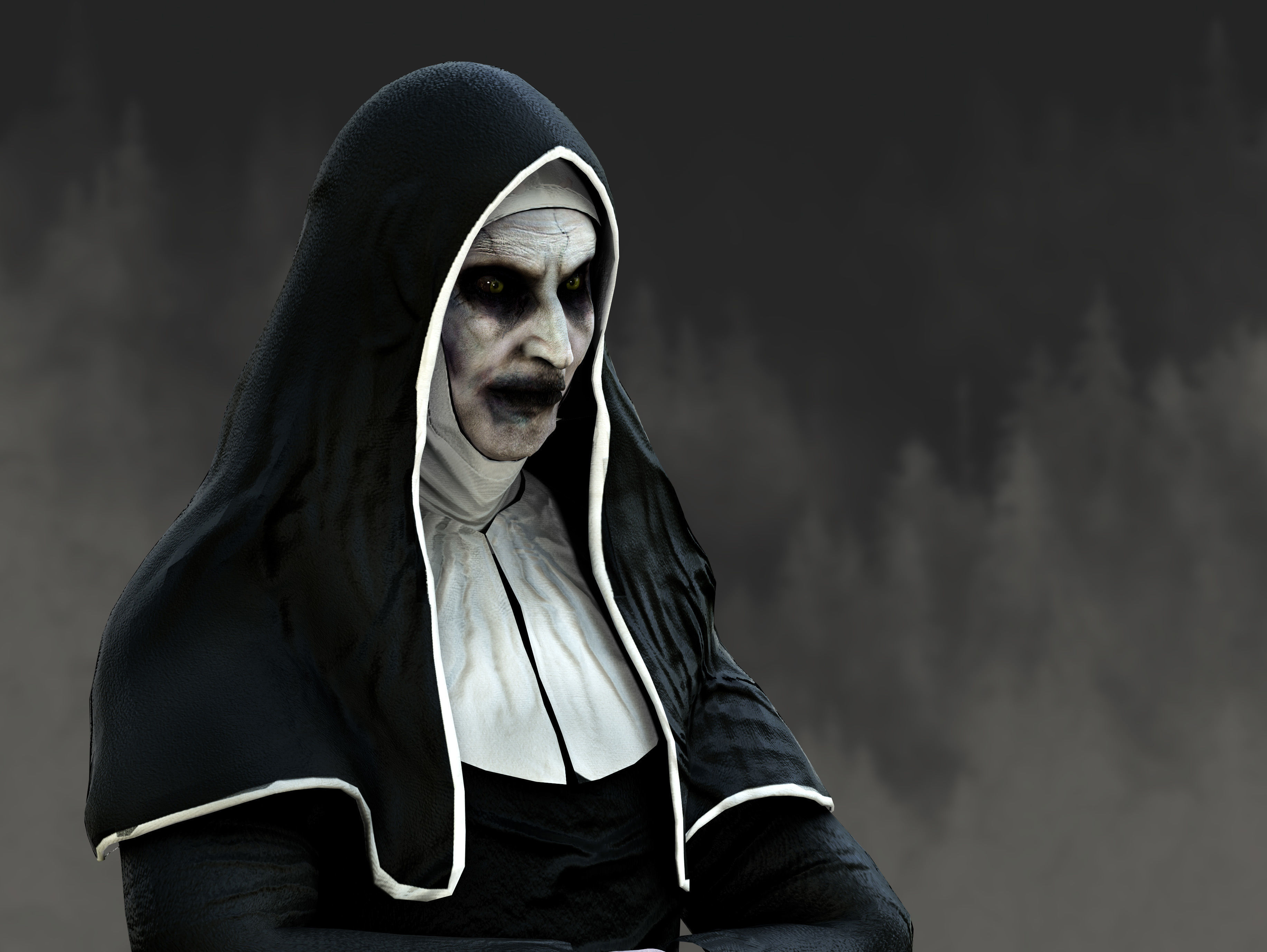 Valak nun Low-poly 3D model_4