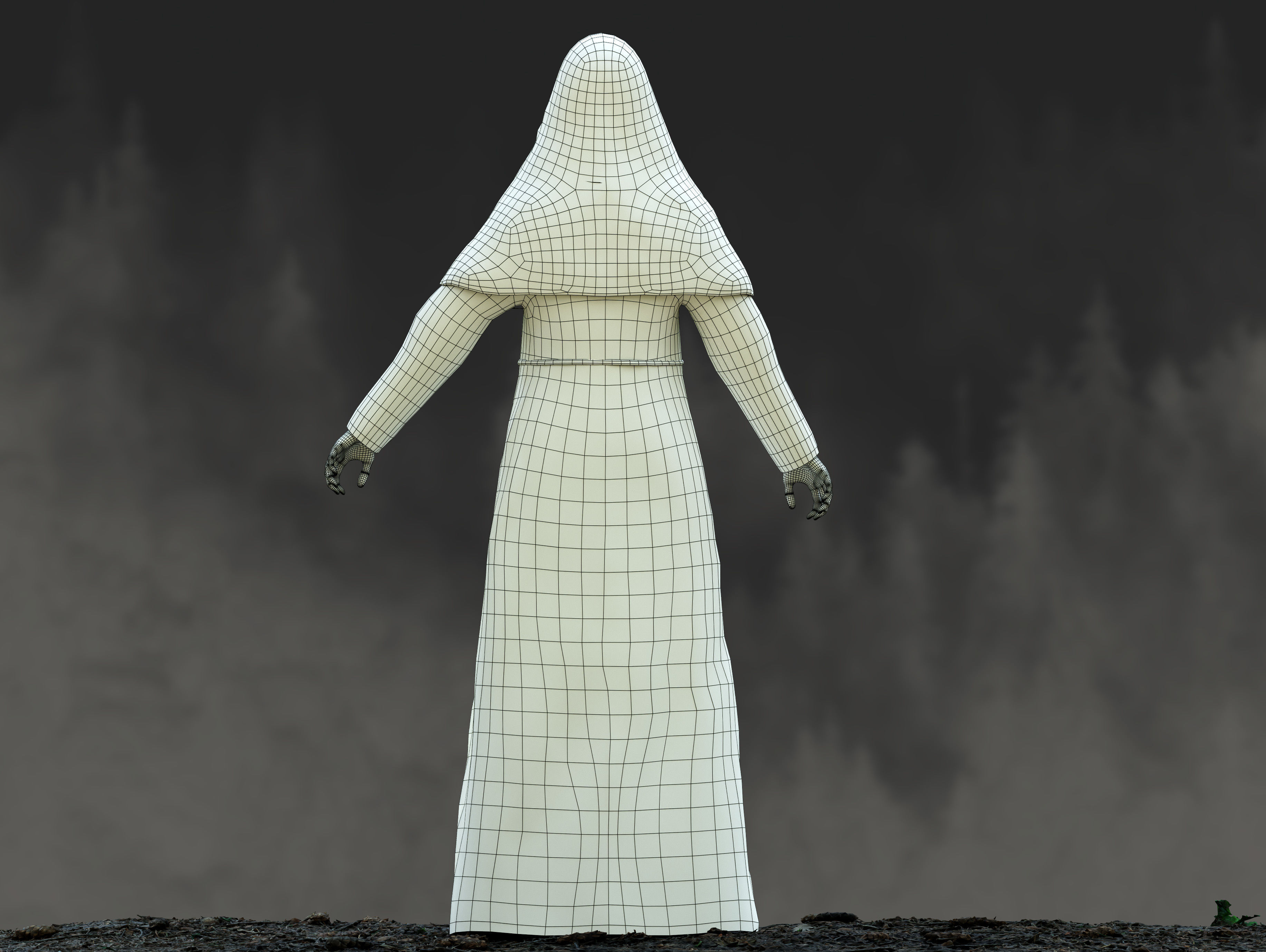 Valak nun Low-poly 3D model_10