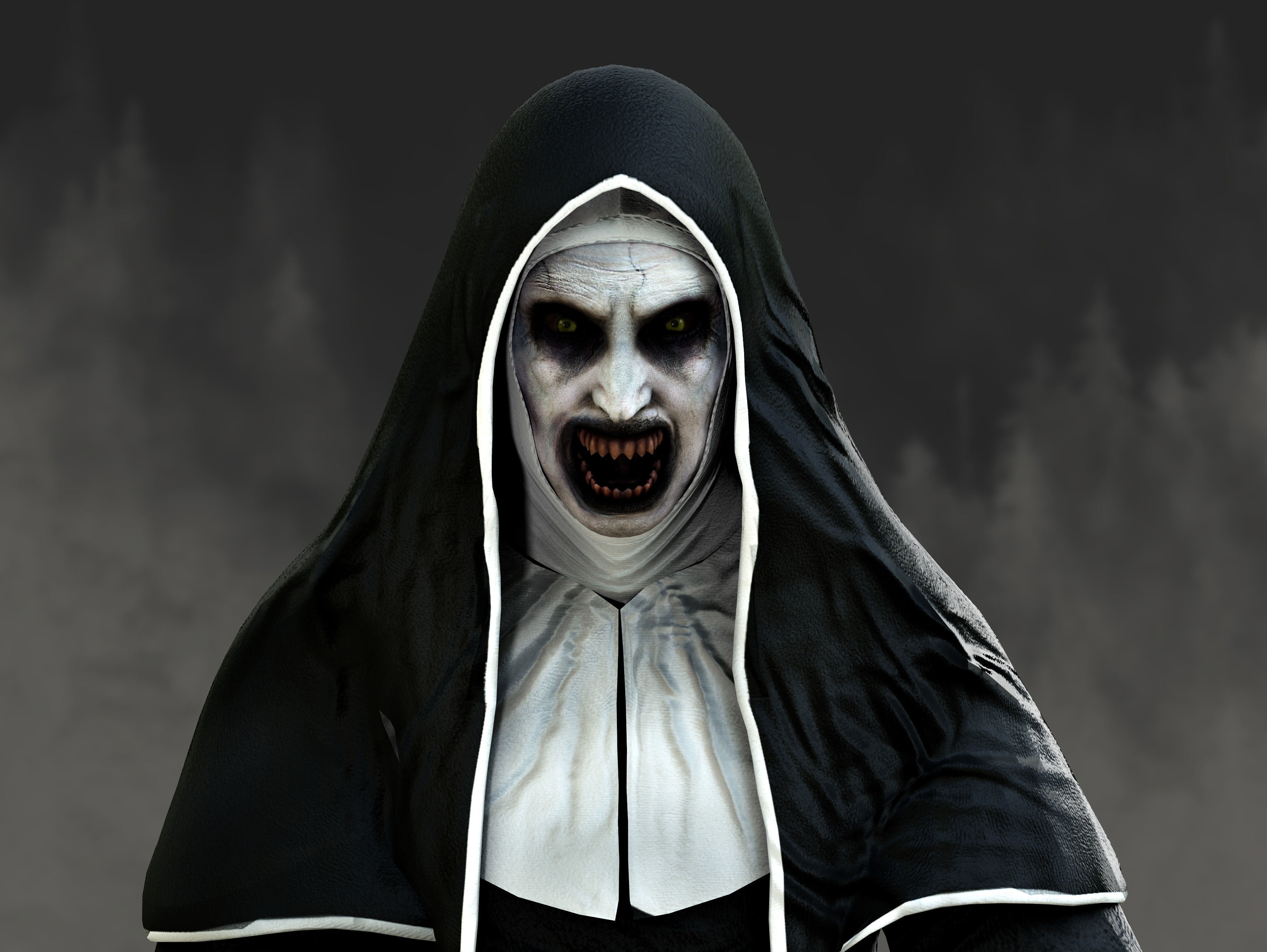Valak nun Low-poly 3D model_6