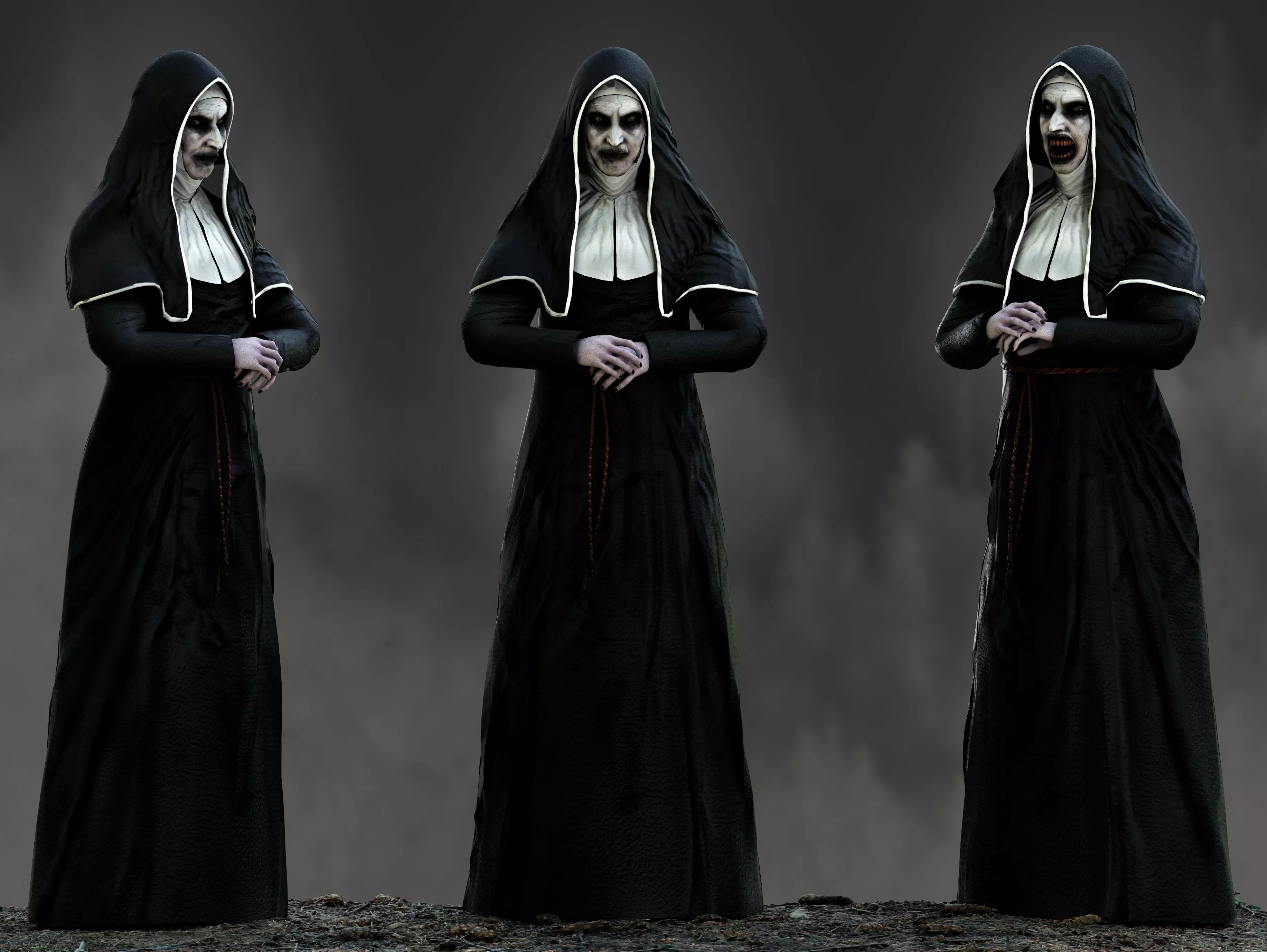 Valak nun Low-poly 3D model_0