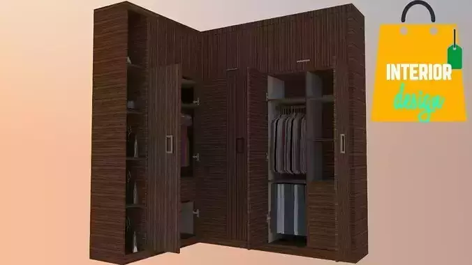 L SHAPE WARDROBE DESIGN
