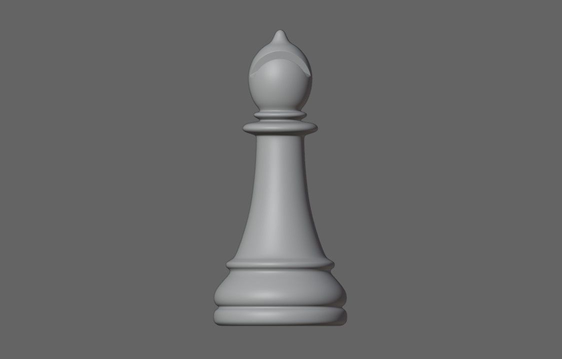 Bishop Chess Game Piece - Bispo Jogo de Xadrez 3D model_4