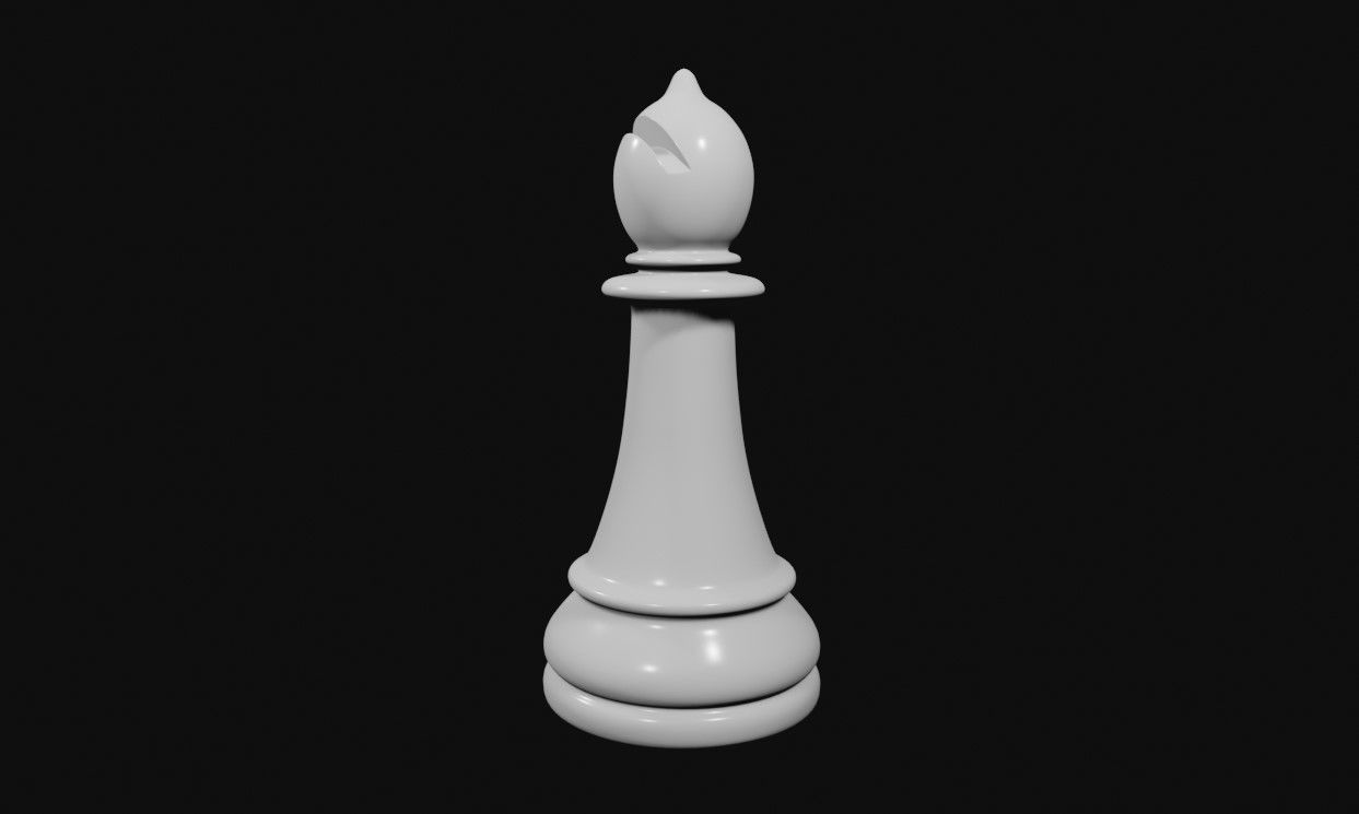 Bishop Chess Game Piece - Bispo Jogo de Xadrez 3D model_2