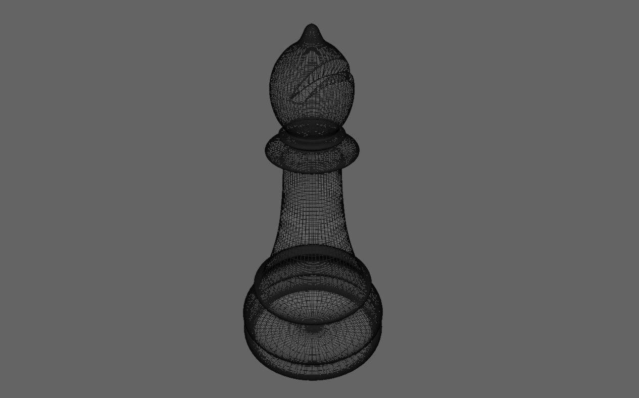 Bishop Chess Game Piece - Bispo Jogo de Xadrez 3D model_5