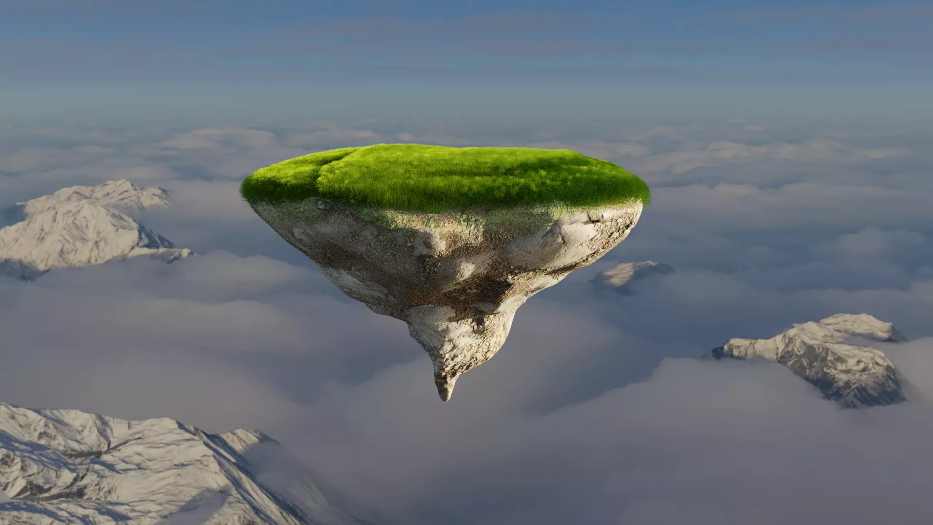 Floating Island 3D model_0