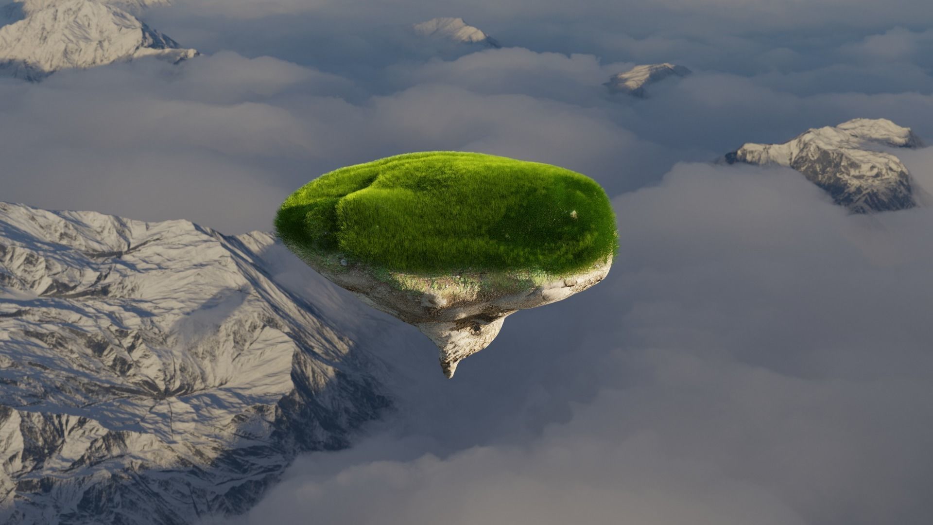 Floating Island 3D model_6
