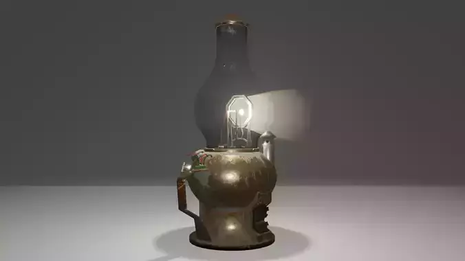 Stylized Steampunk Lantern PBR Game ready